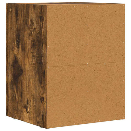 Sängbord 2 pcs Rökt ek 40 x 35 x 50 cm Konstruerat trä
