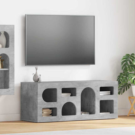 TV-skåp Betonggrå 100 x 35 x 40 cm Konstruerat trä