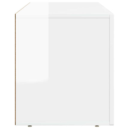 TV-skåp Högblanka vita 100 x 35 x 40 cm Konstruerat trä