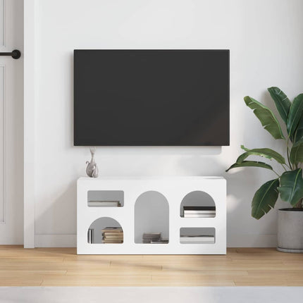 TV-skåp Vit 80 x 35 x 40 cm Konstruerat trä