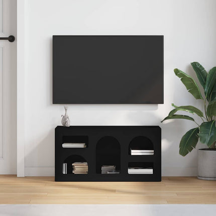 TV-skåp Svart 80 x 35 x 40 cm Konstruerat trä