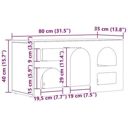 TV-skåp Betonggrå 80 x 35 x 40 cm Konstruerat trä