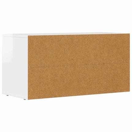 TV-skåp Högblanka vita 80 x 35 x 40 cm Konstruerat trä