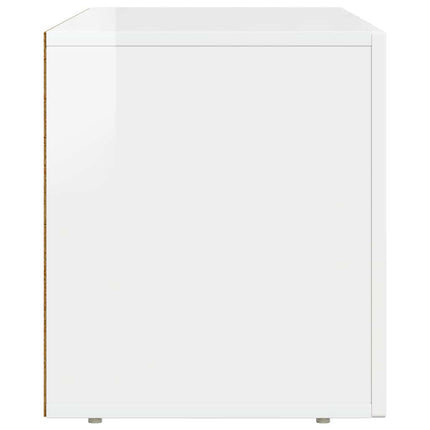 TV-skåp Högblanka vita 80 x 35 x 40 cm Konstruerat trä