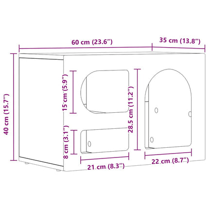TV-skåp Svart 60 x 35 x 40 cm Konstruerat trä