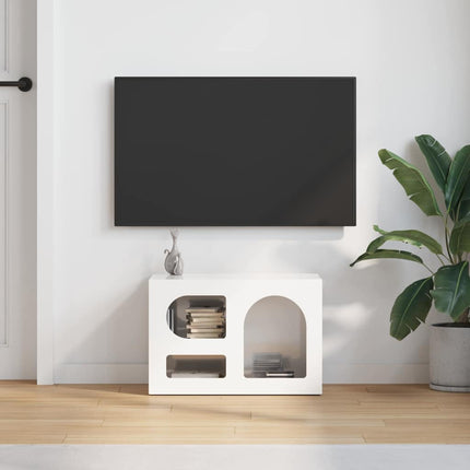 TV-skåp Högblanka vita 60 x 35 x 40 cm Konstruerat trä