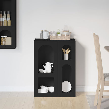 Sideboard ELST Svart 59 x 35 x 80.5 cm Konstruerat trä
