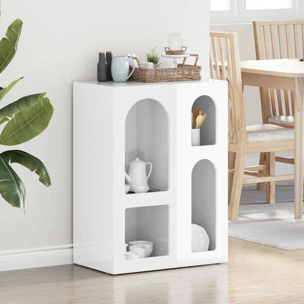 Sideboard Högblanka vita 59 x 35 x 80.5 cm Konstruerat trä