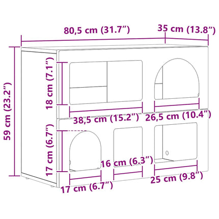 Sideboard Vit 80,5 x 35 x 59 cm Konstruerat trä