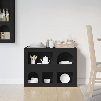 Sideboard Svart 80,5 x 35 x 59 cm Konstruerat trä