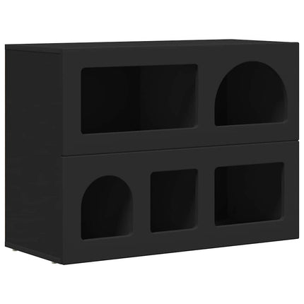 Sideboard ELST Svart 80,5 x 35 x 59 cm Konstruerat trä