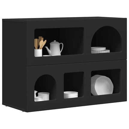 Sideboard Svart 80,5 x 35 x 59 cm Konstruerat trä