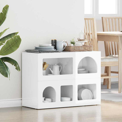 Sideboard Högblanka vita 80,5 x 35 x 59 cm Konstruerat trä