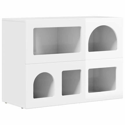 Sideboard Högblanka vita 80,5 x 35 x 59 cm Konstruerat trä