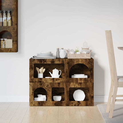 Sideboard Rökt ek 80,5 x 35 x 59 cm Konstruerat trä