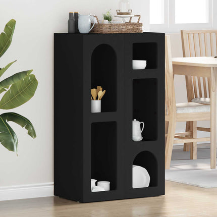 Sideboard ELST Svart 59 x 35 x 100,5 cm Konstruerat trä