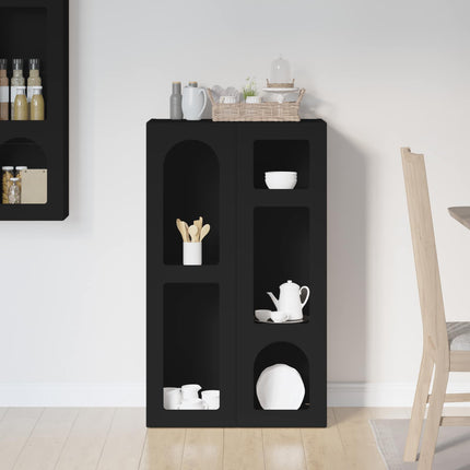Sideboard ELST Svart 59 x 35 x 100,5 cm Konstruerat trä