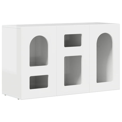 Sideboard Högblanka vita 100 x 35 x 59 cm Konstruerat trä