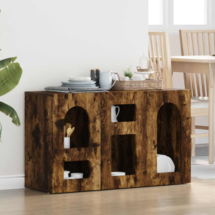 Sideboard Rökt ek 100 x 35 x 59 cm Konstruerat trä
