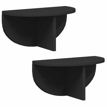 Vägg hylla 2 pcs Svart 38 x 19 x 19 cm Konstruerat trä
