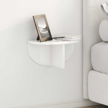 Vägg hylla 2 pcs Högblanka vita 38 x 19 x 19 cm Konstruerat trä