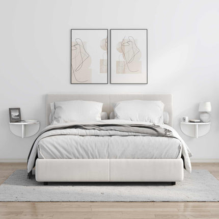 Vägg hylla 2 pcs Högblanka vita 38 x 19 x 19 cm Konstruerat trä