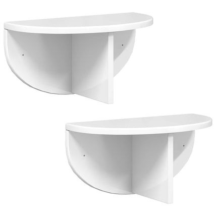 Vägg hylla Väggmonterat 2 st Högblanka vita 38 x 19 x 19 cm