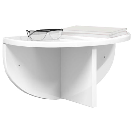 Vägg hylla 2 pcs Högblanka vita 38 x 19 x 19 cm Konstruerat trä