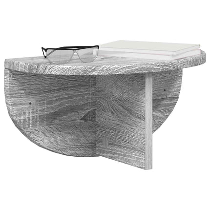Vägg hylla 2 pcs Grå Sonoma 38 x 19 x 19 cm Konstruerat trä