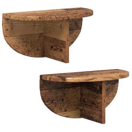 Vägg hylla 2 pcs Gammalt trä 38 x 19 x 19 cm Konstruerat trä
