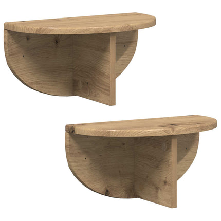 Vägg hylla 2 pcs Artisan Ek 38 x 19 x 19 cm Konstruerat trä