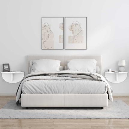Vägg hylla 2 pcs Vit 48 x 24 x 24 cm Konstruerat trä