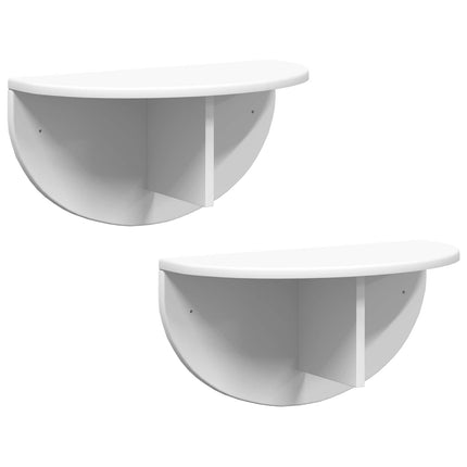 Vägg hylla 2 pcs Vit 48 x 24 x 24 cm Konstruerat trä