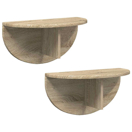Vägg hylla Väggmonterat 2 st Sonoma-ek 48 x 24 x 24 cm