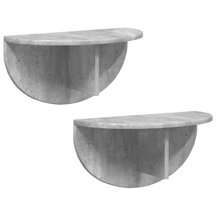 Vägg hylla 2 pcs Betonggrå 48 x 24 x 24 cm Konstruerat trä