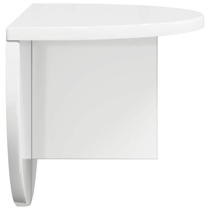 Vägg hylla Högblanka vita 48 x 24 x 24 cm Konstruerat trä