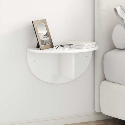 Vägg hylla 2 pcs Högblanka vita 48 x 24 x 24 cm Konstruerat trä