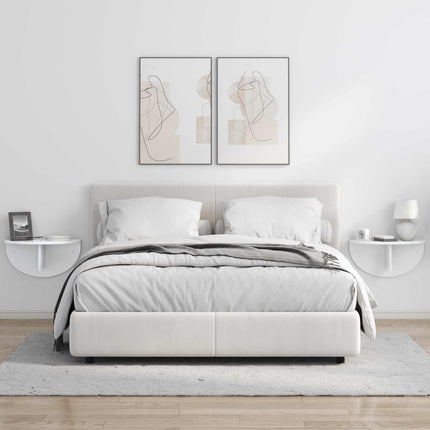 Vägg hylla 2 pcs Högblanka vita 48 x 24 x 24 cm Konstruerat trä
