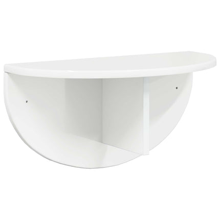 Vägg hylla 2 pcs Högblanka vita 48 x 24 x 24 cm Konstruerat trä