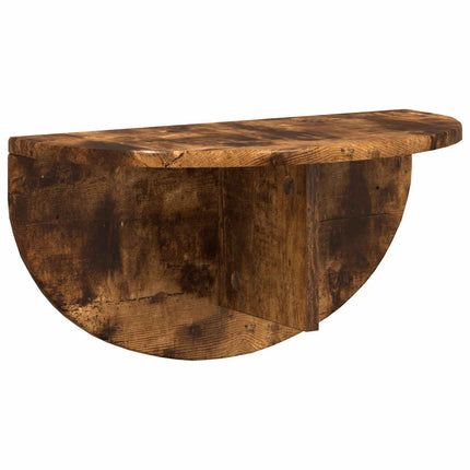 Vägg hylla 2 pcs Rökt ek 48 x 24 x 24 cm Konstruerat trä