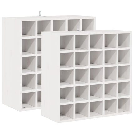 Vinställ 2 pcs Vit 56 x 25 x 56 cm Massiv furu