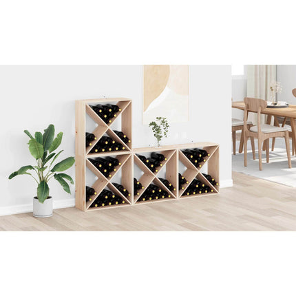 Vinställ 4 st Naturfärg 62 x 25 x 62 cm Massiv furu