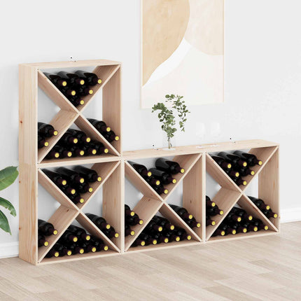 Vinställ 4 pcs Naturfärg 62 x 25 x 62 cm Massiv furu