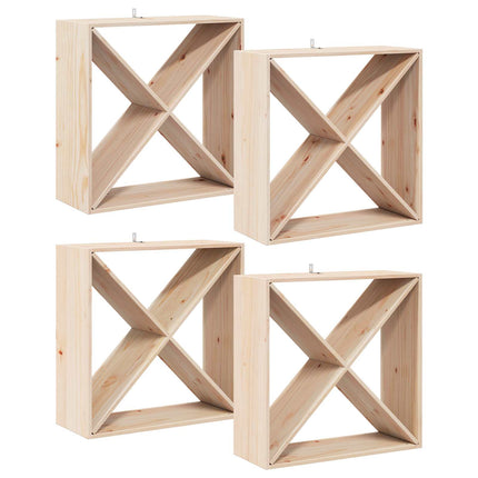 Vinställ 4 st Naturfärg 62 x 25 x 62 cm Massiv furu