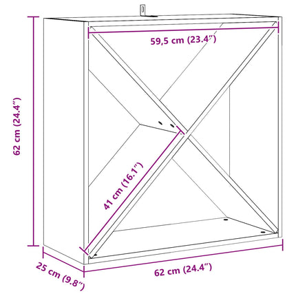 Vinställ 4 pcs Naturfärg 62 x 25 x 62 cm Massiv furu