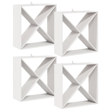 Vinställ 4 pcs Vit 62 x 25 x 62 cm Massiv furu