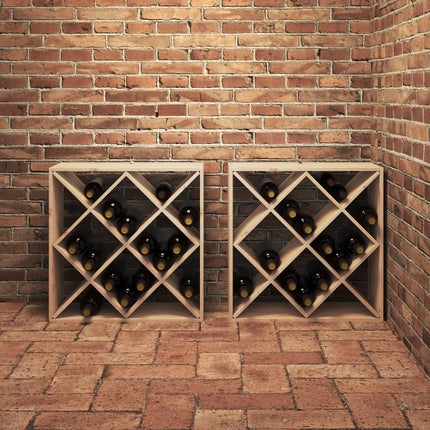 Vinställ 2 pcs Naturfärg 62 x 25 x 62 cm Massiv furu