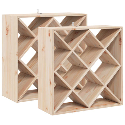 Vinställ 2 pcs Naturfärg 62 x 25 x 62 cm Massiv furu