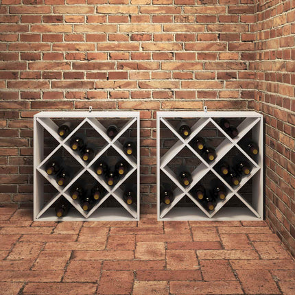 Vinställ 2 pcs Vit 62 x 25 x 62 cm Massiv furu