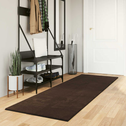 Mellanhög mjuk och tvättbar matta HUARTE Brun 250 x 80 cm